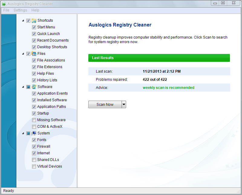 Auslogics Registry Cleaner Pro 10.0.0.4 download the last version for android